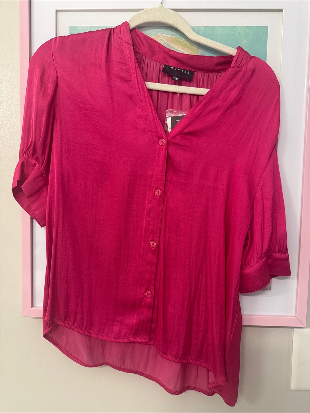 NWT Magenta PREMISE Blouse Size M